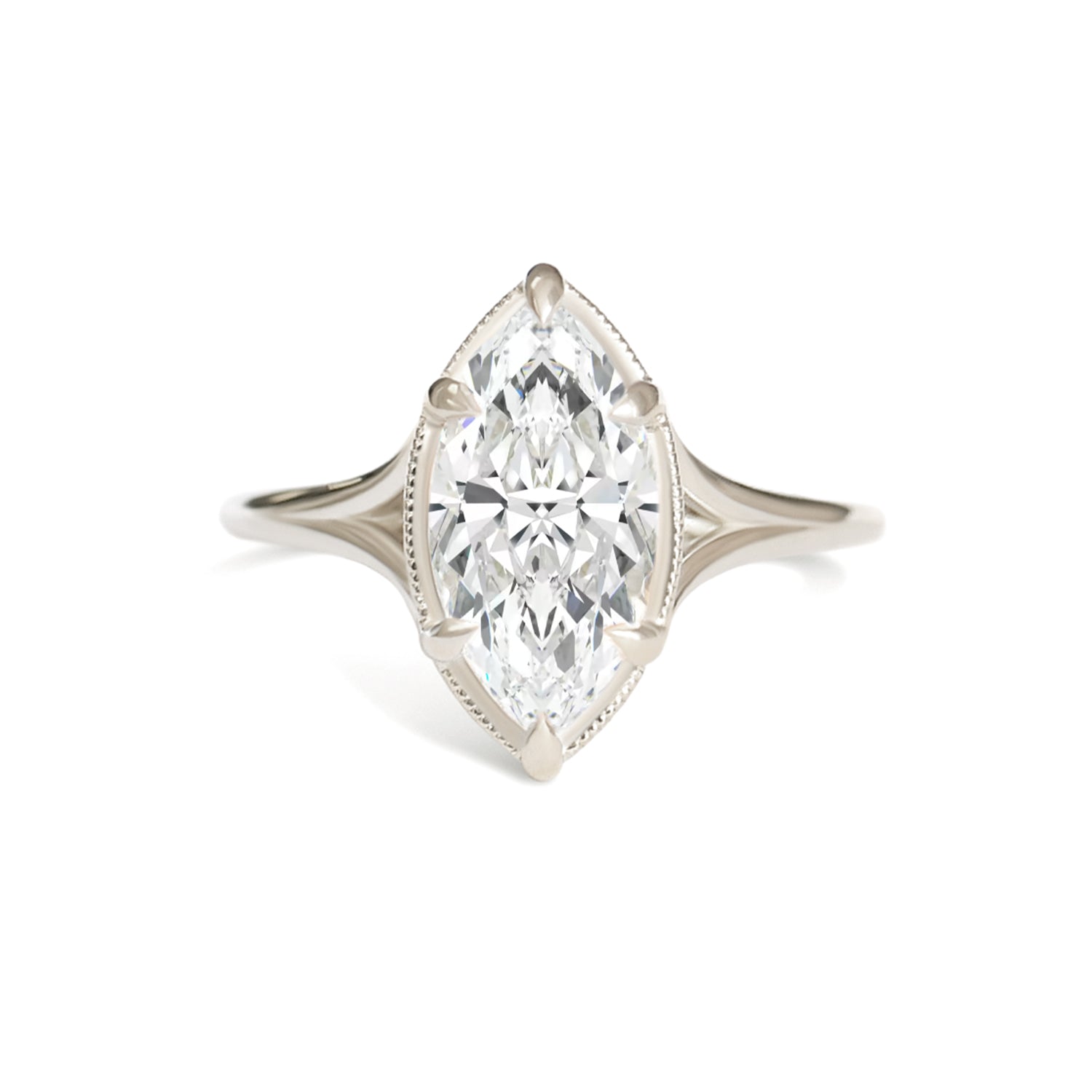 Split Shank Marquise Diamond Solitaire Ring Berlinger Jewelry