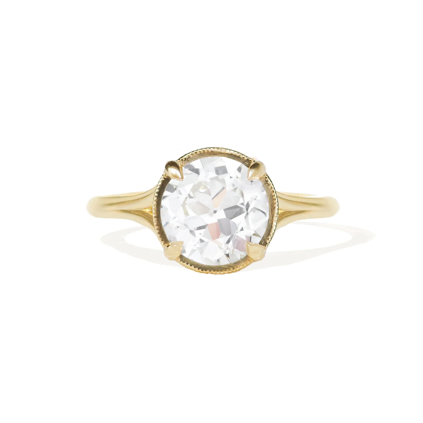 Split Shank Old European Cut Diamond Solitaire