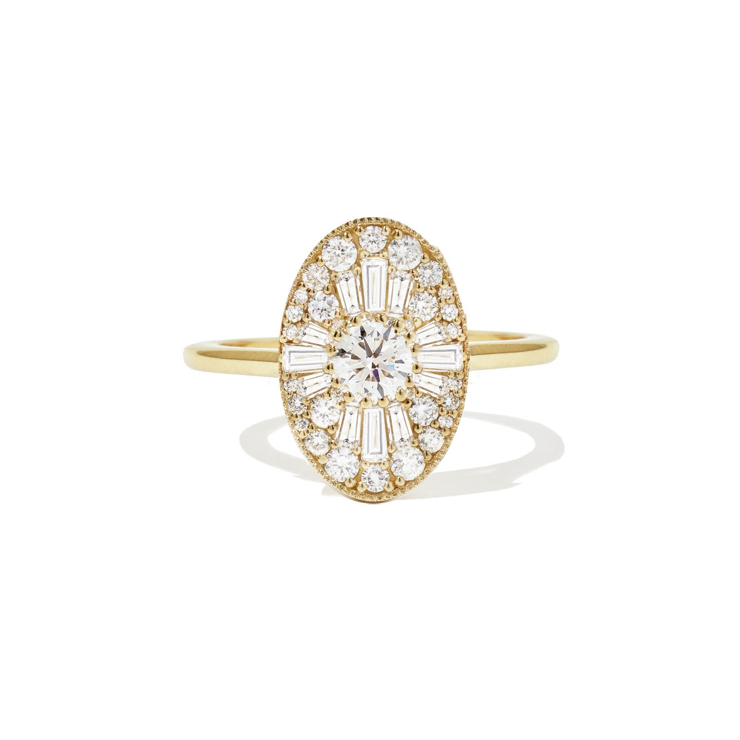 Oval Shape Ballerina Round Diamond Mosaic Ring