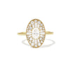 Yellow Gold Simple Band Oval Ballerina Engagement RIng