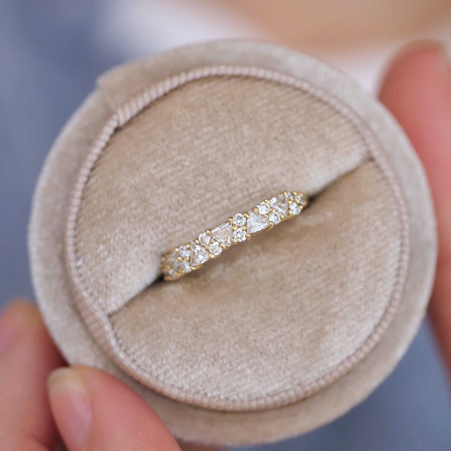 Trillion & Round Diamond Mosaic Band