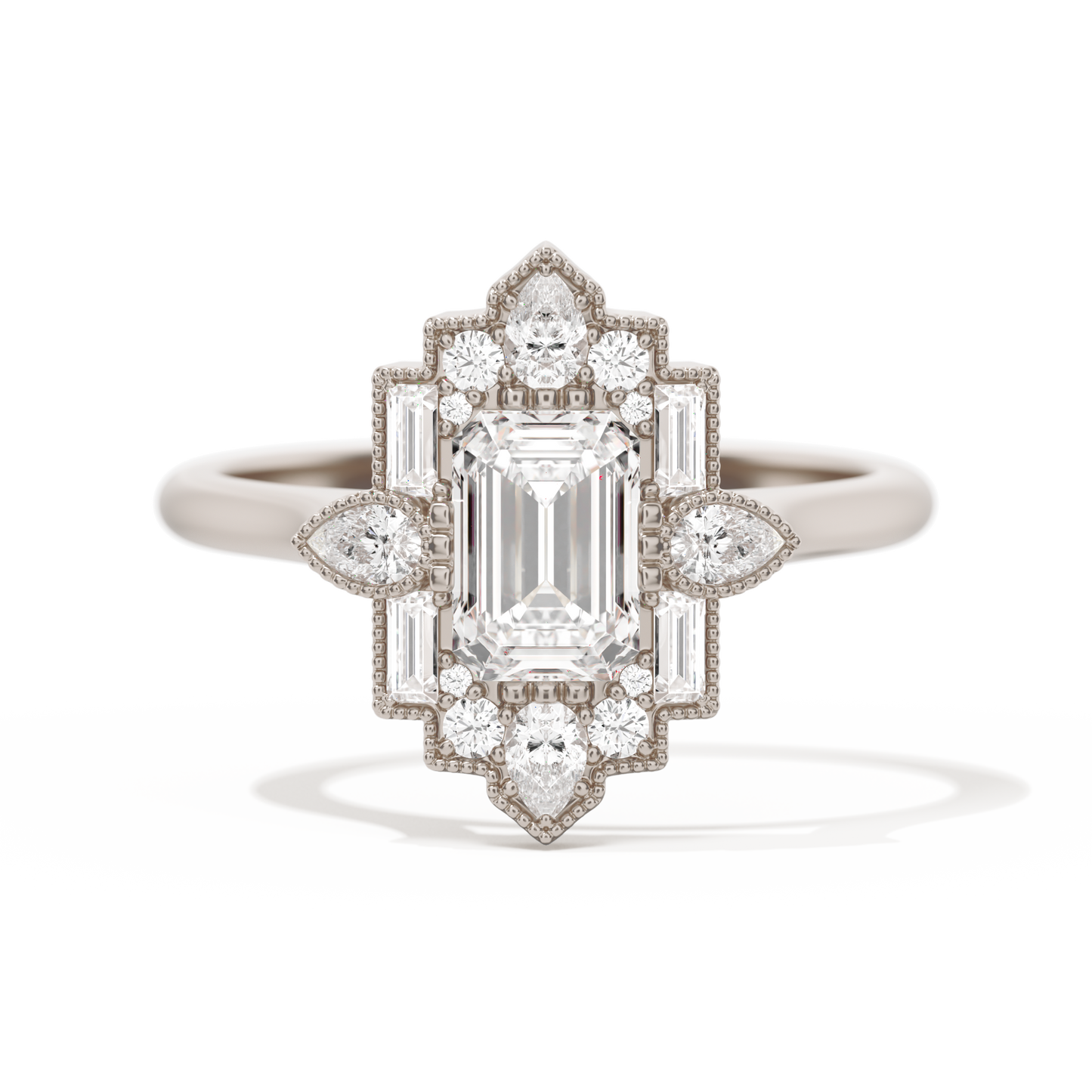 Pear Deco with 6x4 Emerald Cut