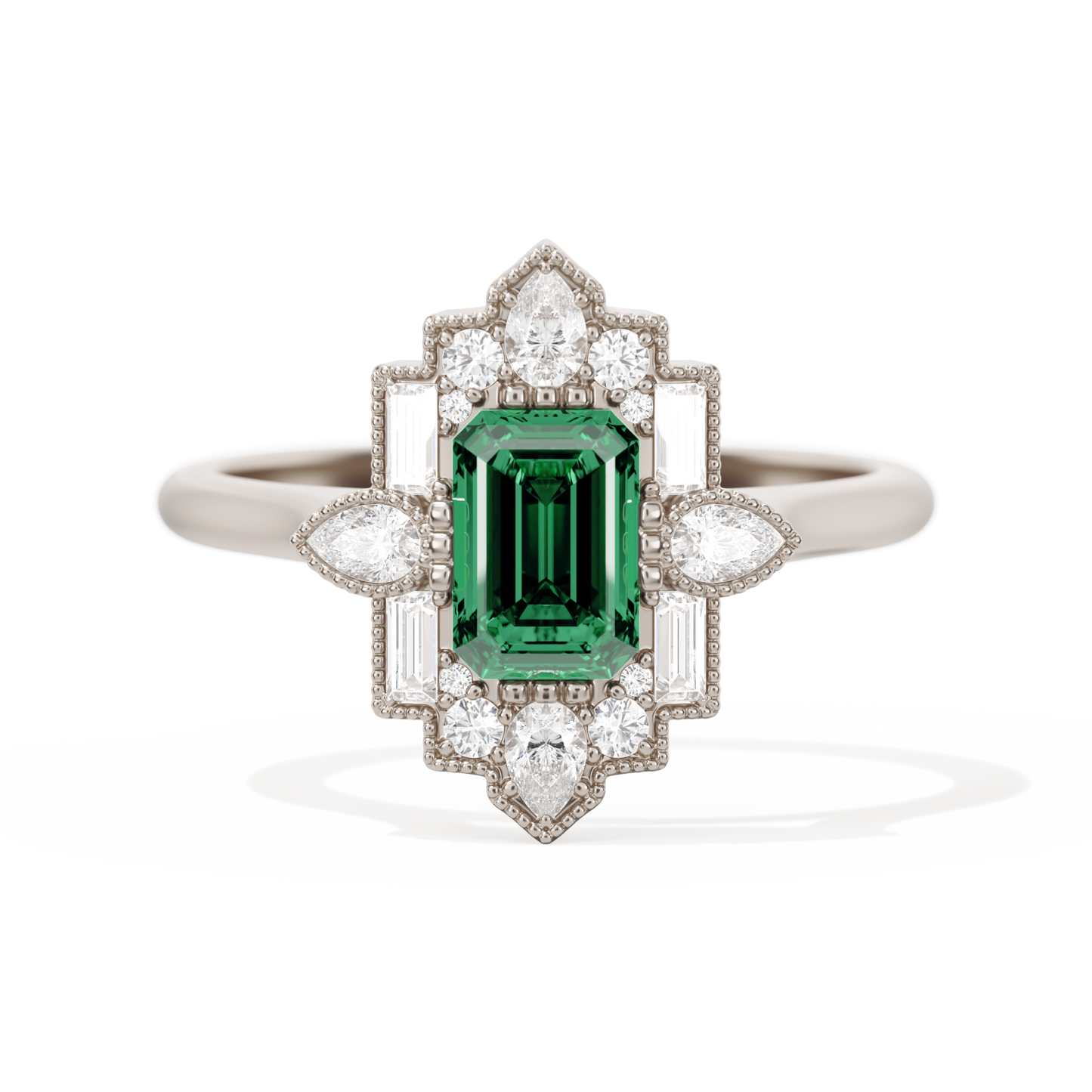 Pear Deco with 6x4 Emerald Cut