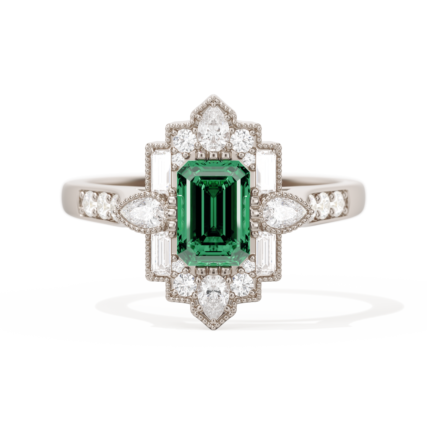 Pear Deco with 6x4 Emerald Cut