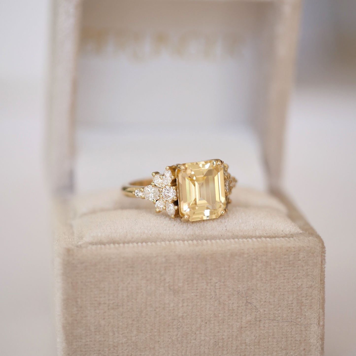 Yellow Sapphire Daisy Diamond Ring