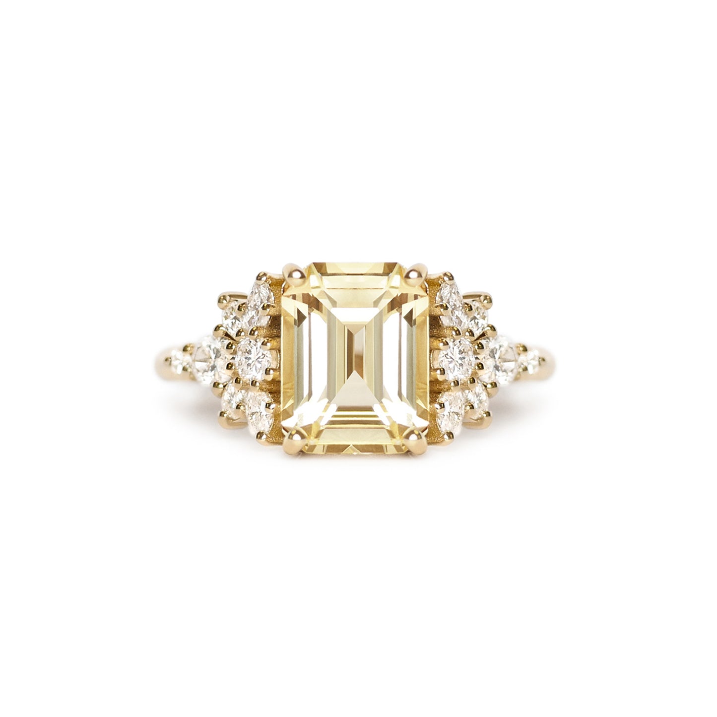 Yellow Sapphire Daisy Diamond Ring