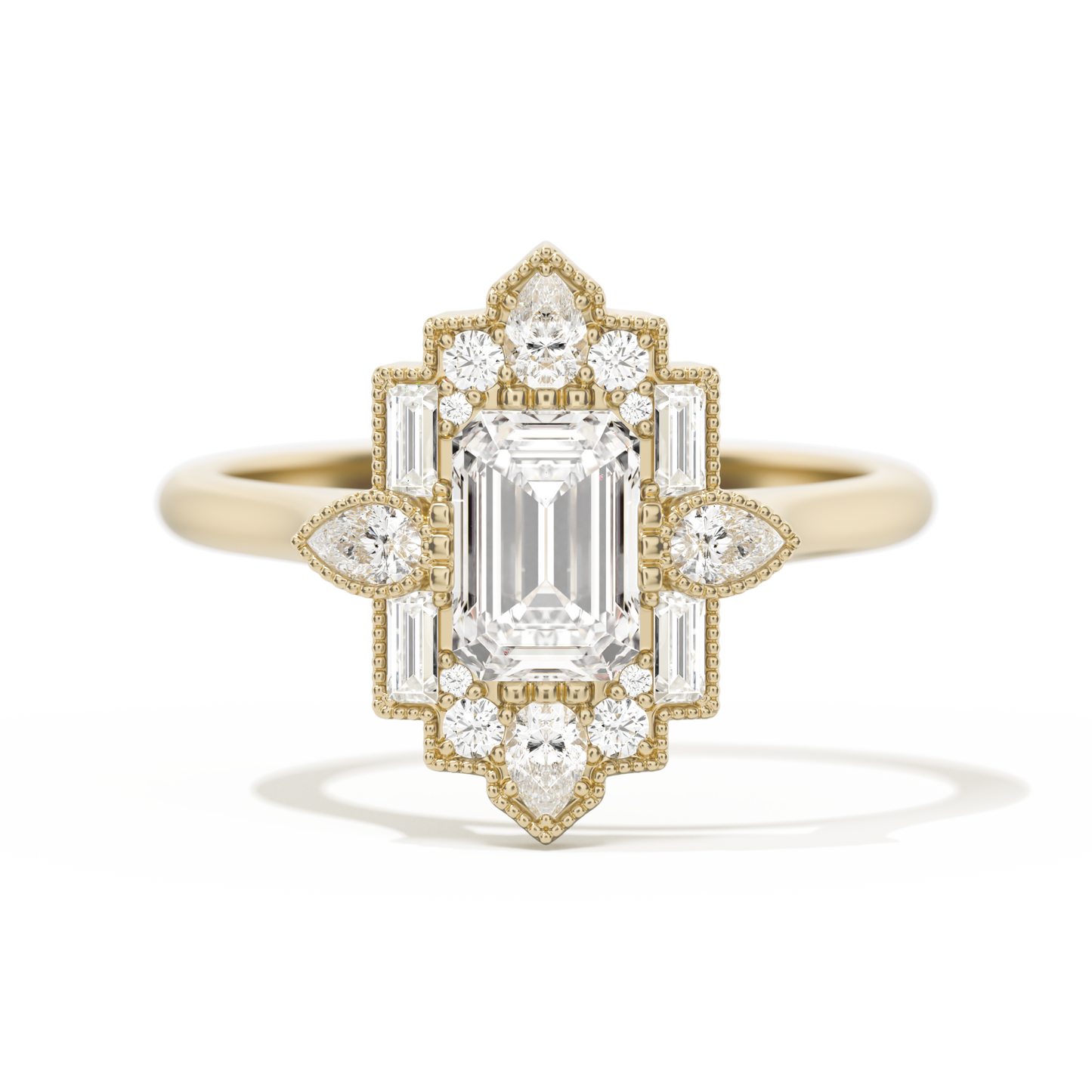 Pear Deco with 6x4 Emerald Cut