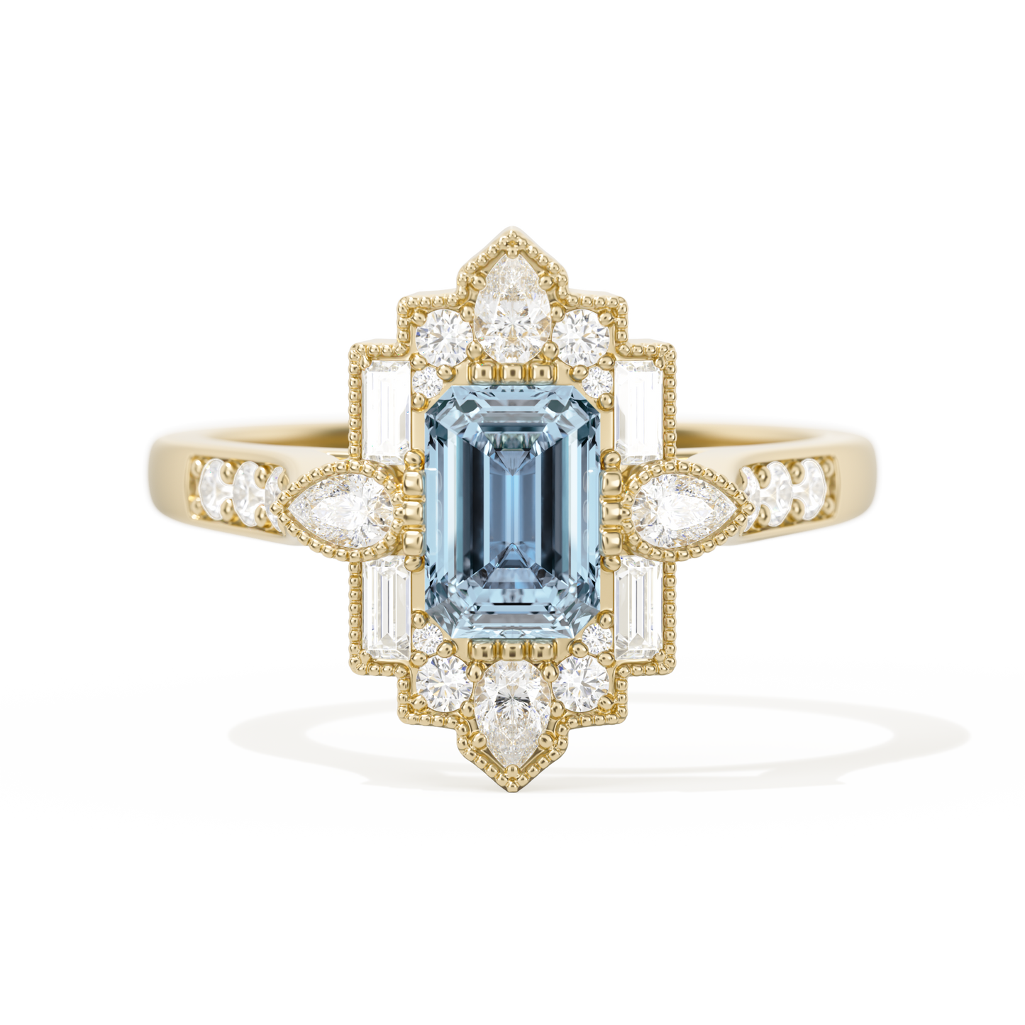 Pear Deco with 6x4 Emerald Cut