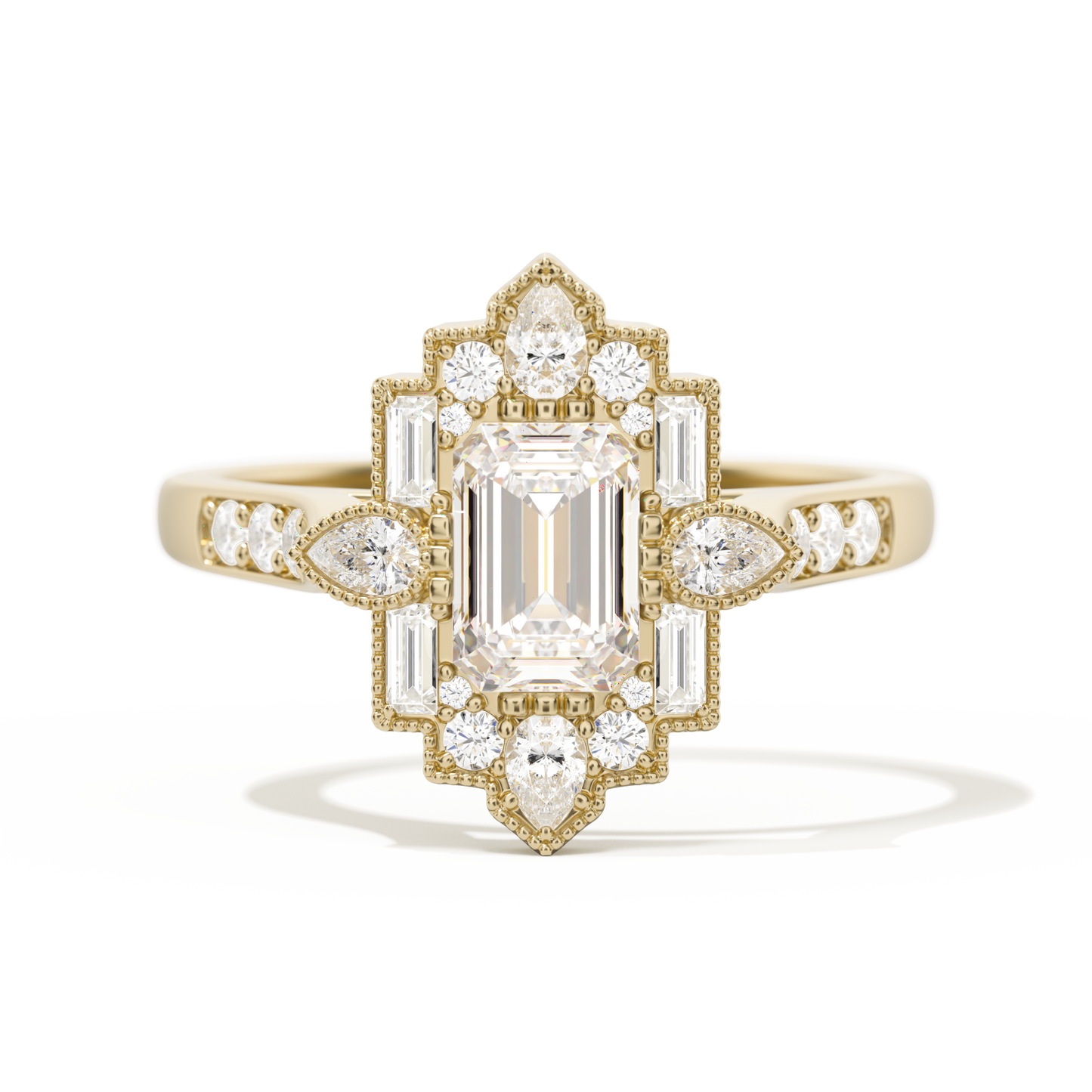 Pear Deco with 6x4 Emerald Cut