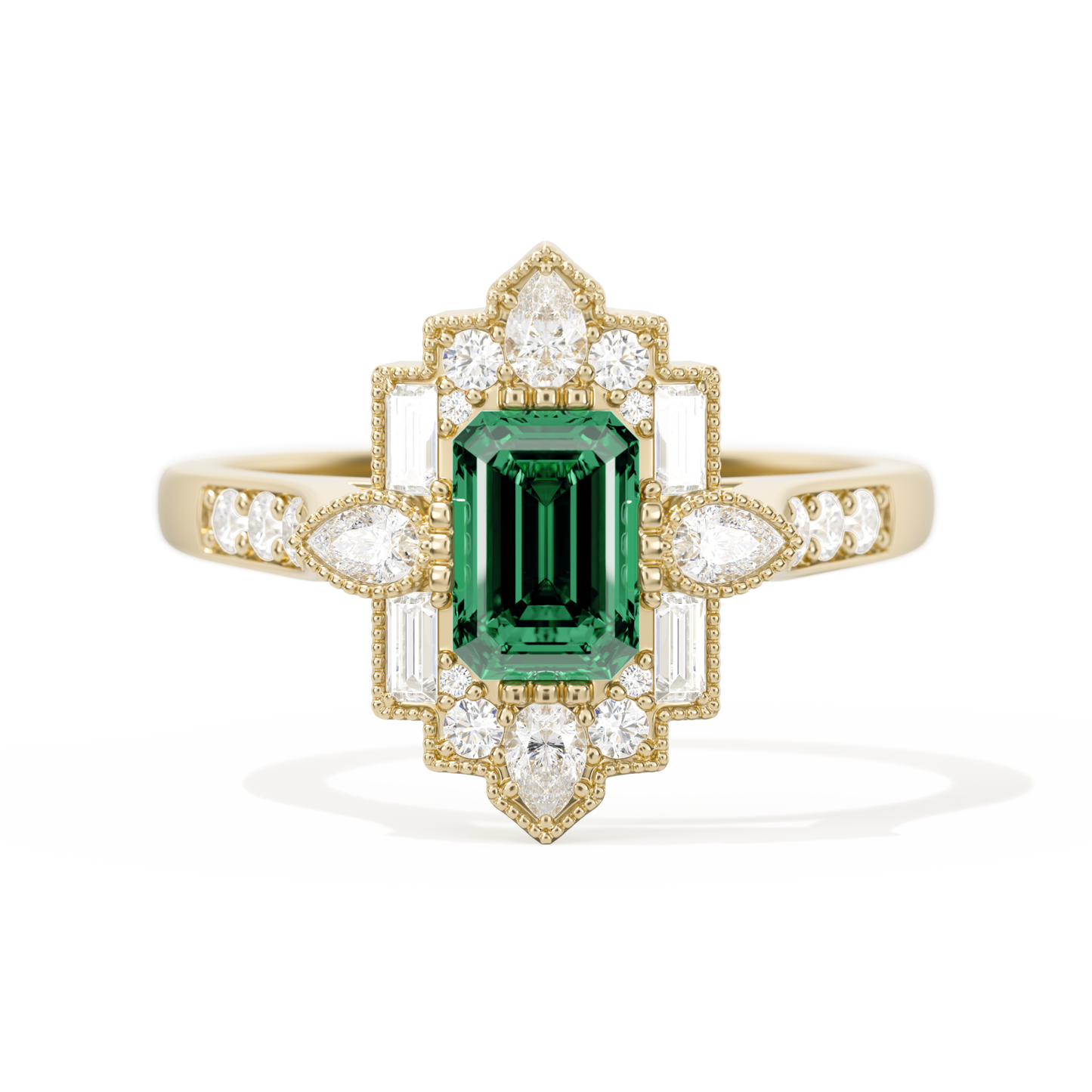 Pear Deco with 6x4 Emerald Cut