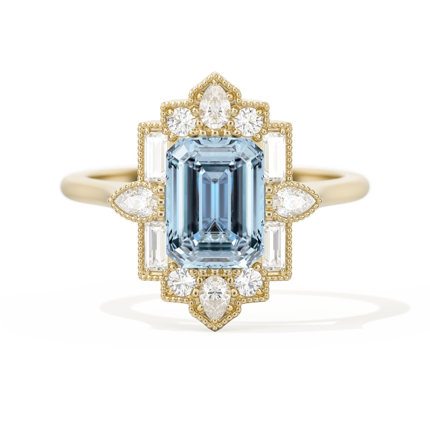 Pear Deco with 8x6 Emerald Cut