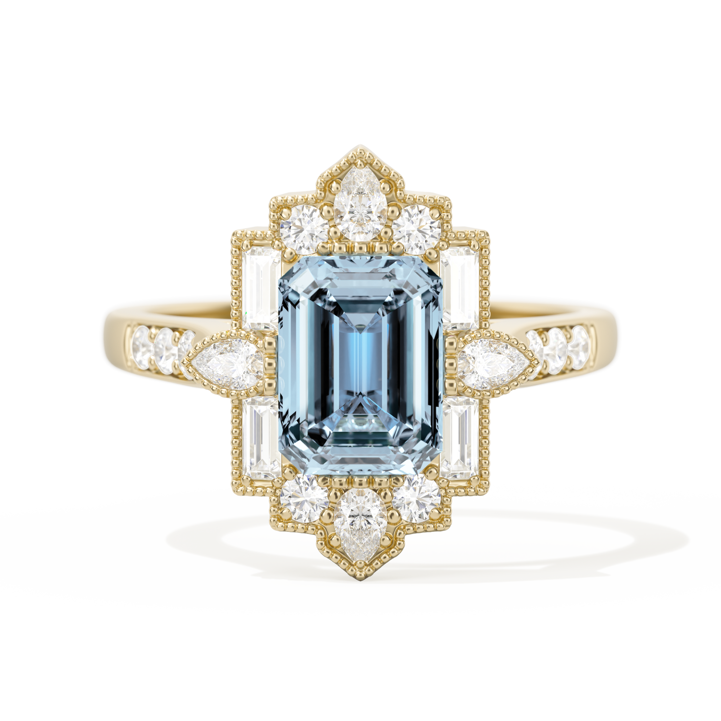 Pear Deco with 8x6 Emerald Cut