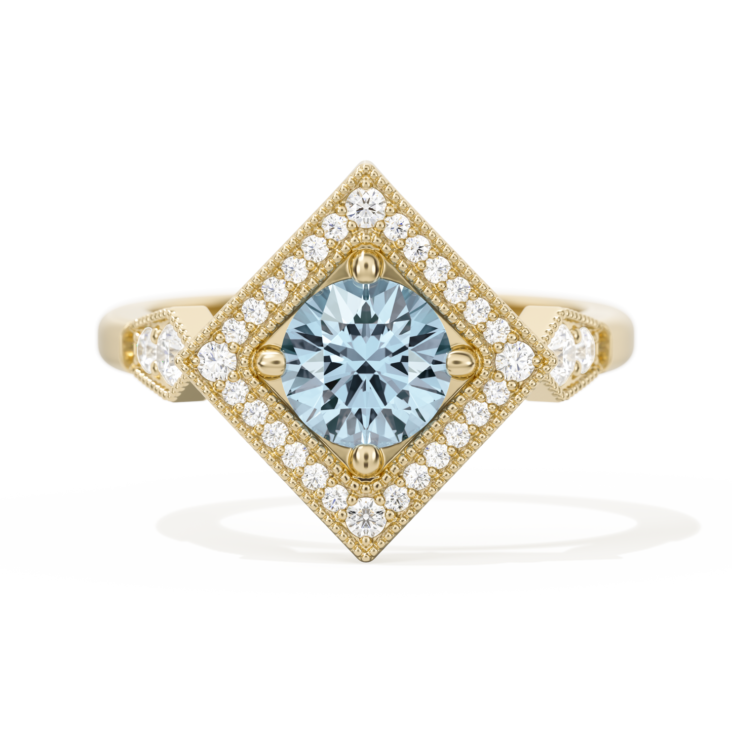 Diamond Shape Halo Round