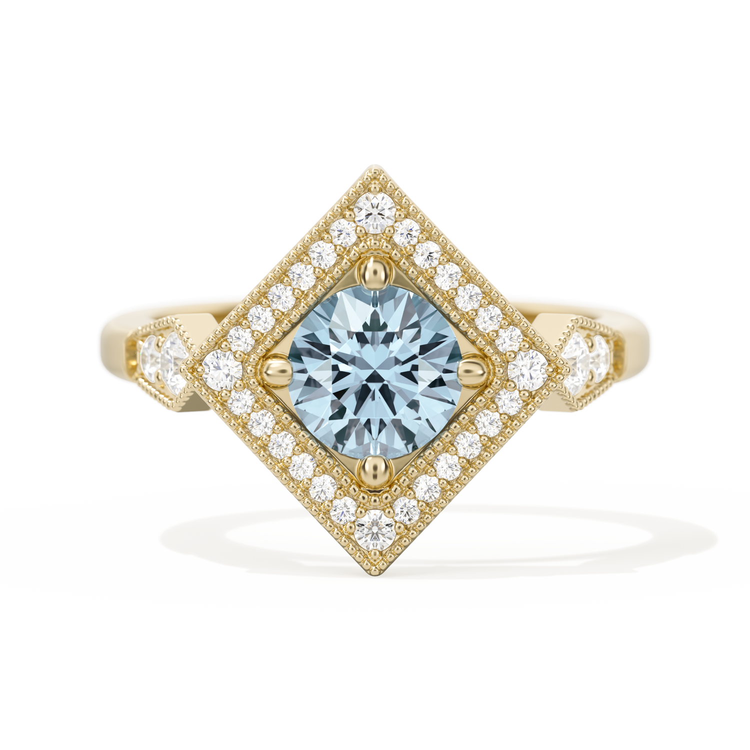 Diamond Shape Halo Round