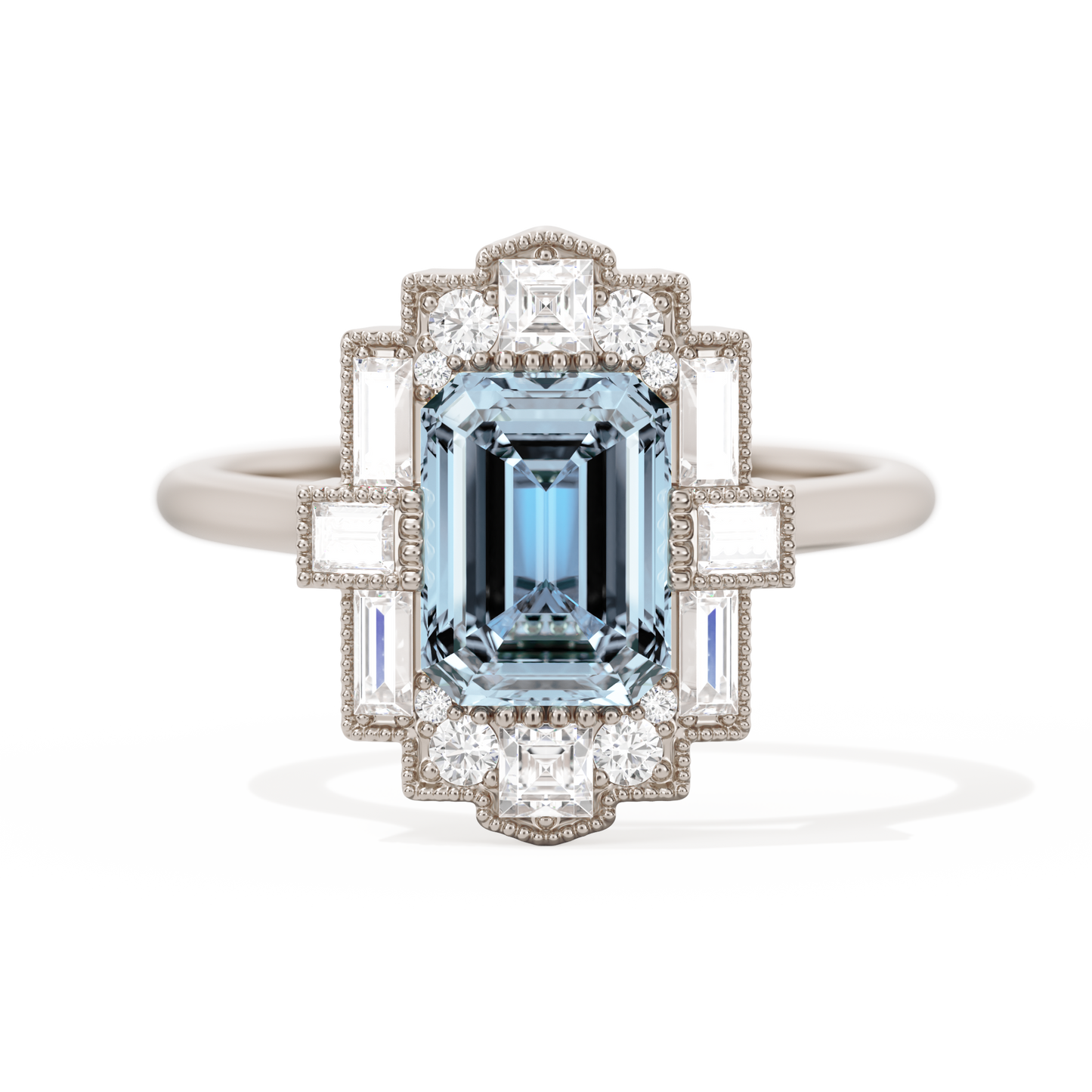 Rectangular Deco with 8x6 Emerald Cut