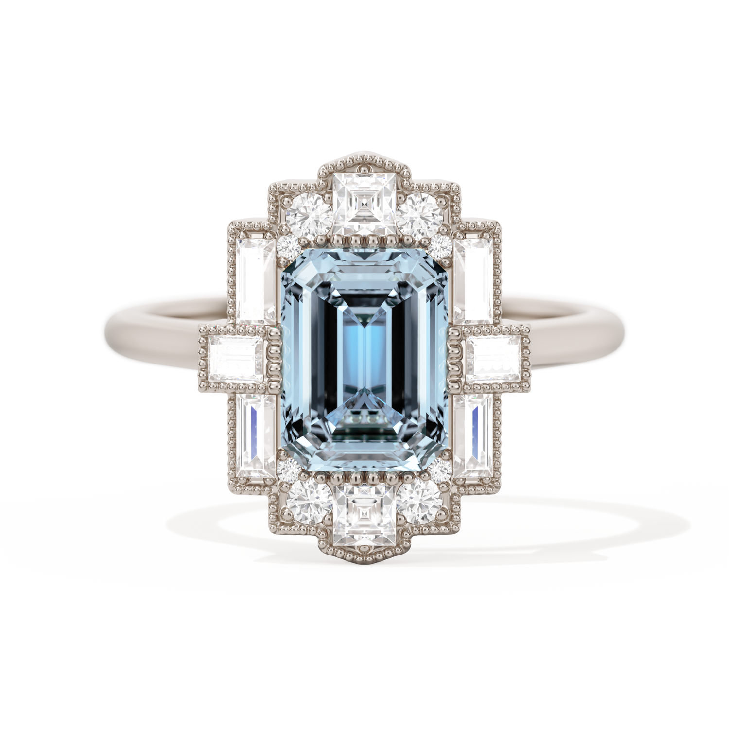 Rectangular Deco with 8x6 Emerald Cut