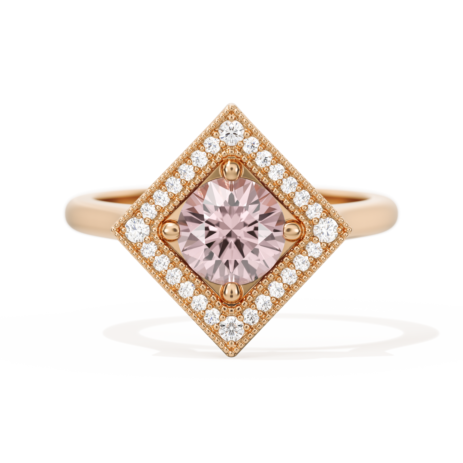 Diamond Shape Halo Round