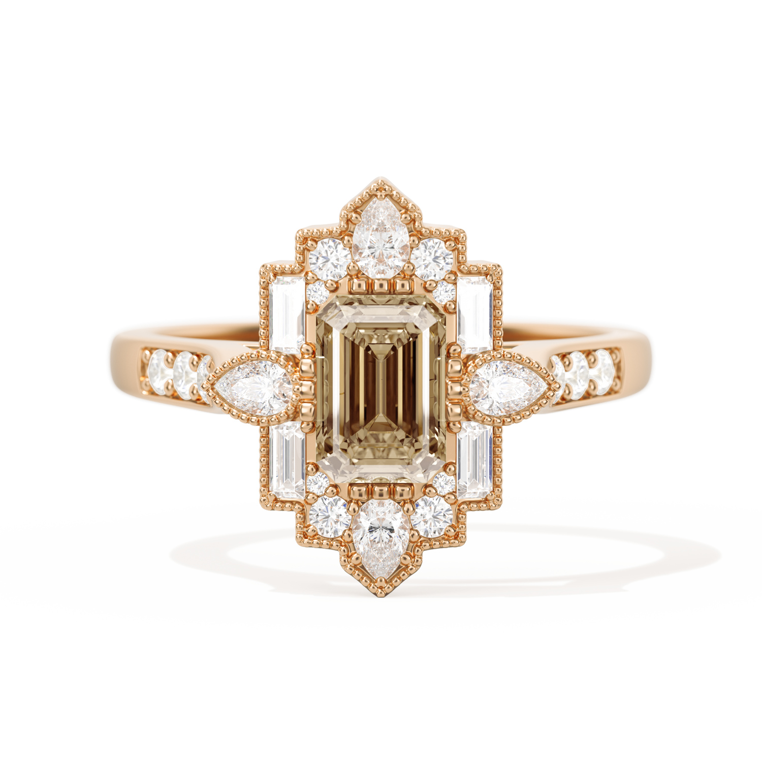 Pear Deco with 6x4 Emerald Cut