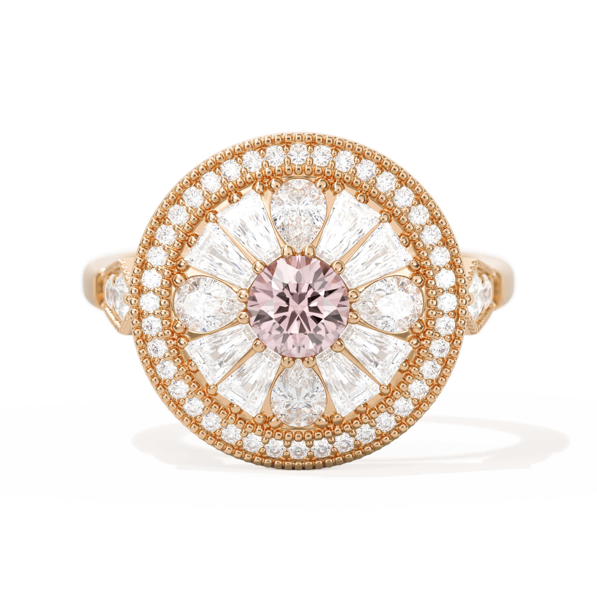 Pear & Baguette Round with Halo