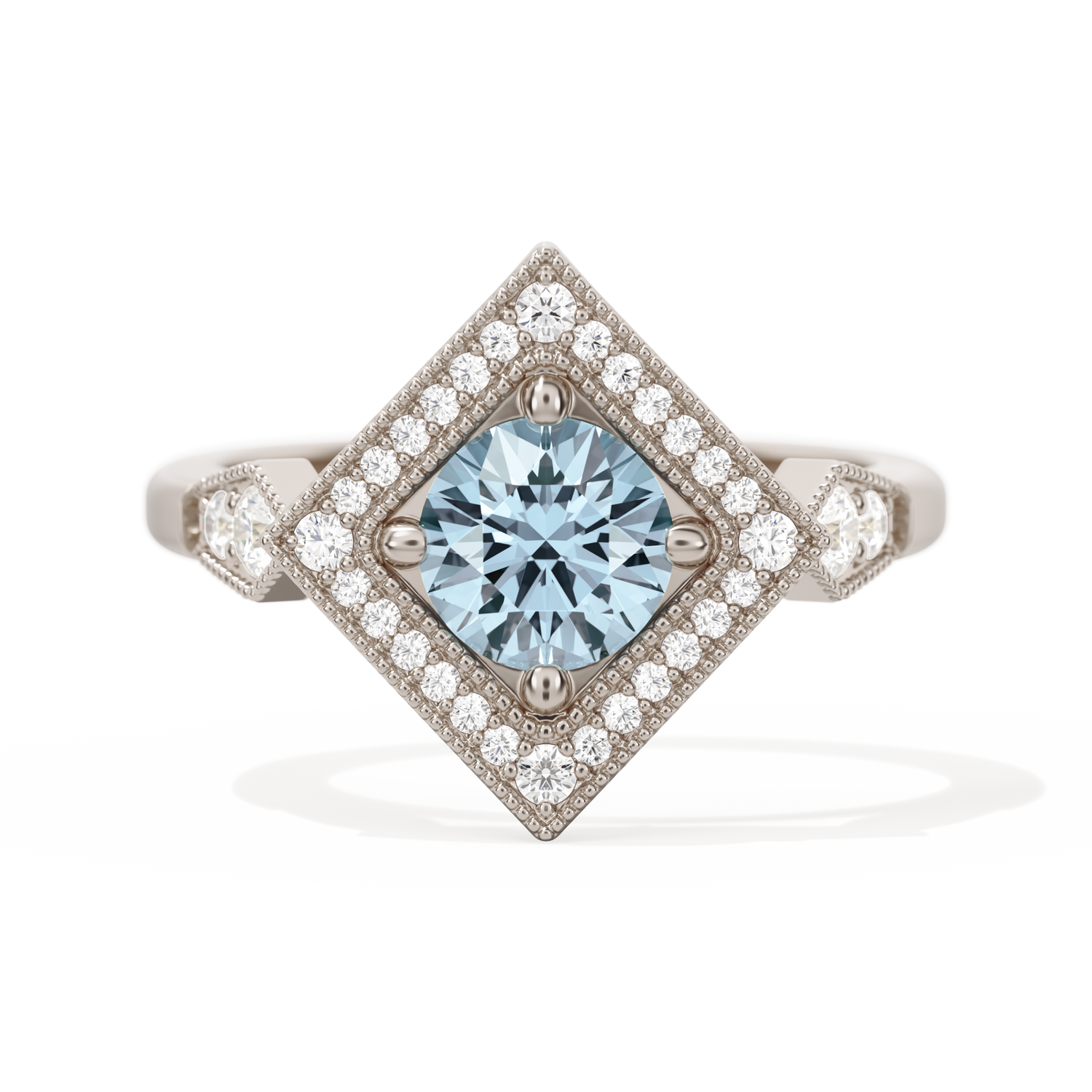 Diamond Shape Halo Round