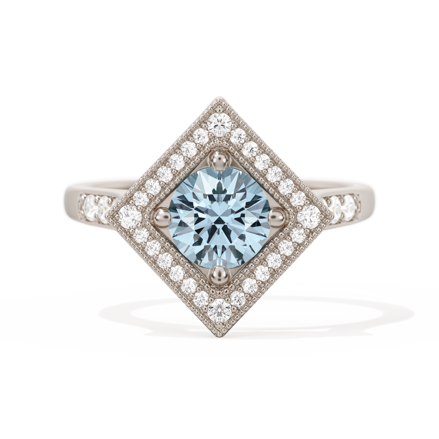 Diamond Shape Halo Round