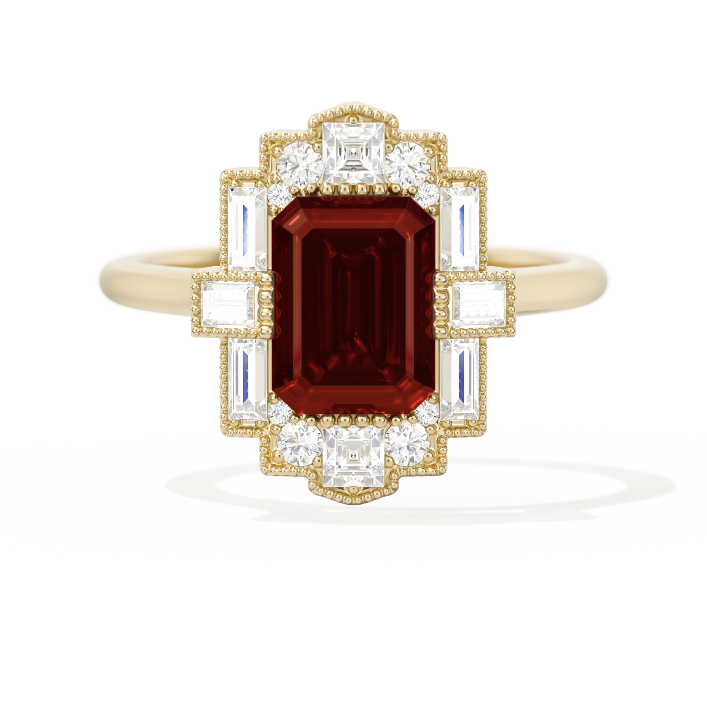 Rectangular Deco with 8x6 Emerald Cut
