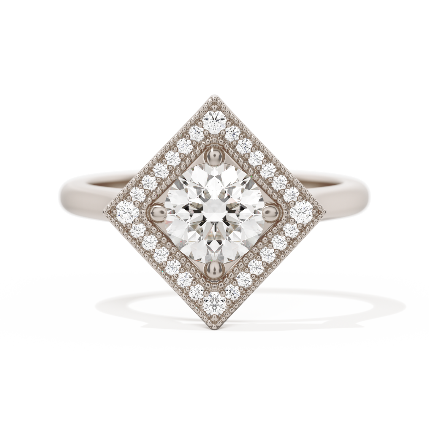 Diamond Shape Halo Round