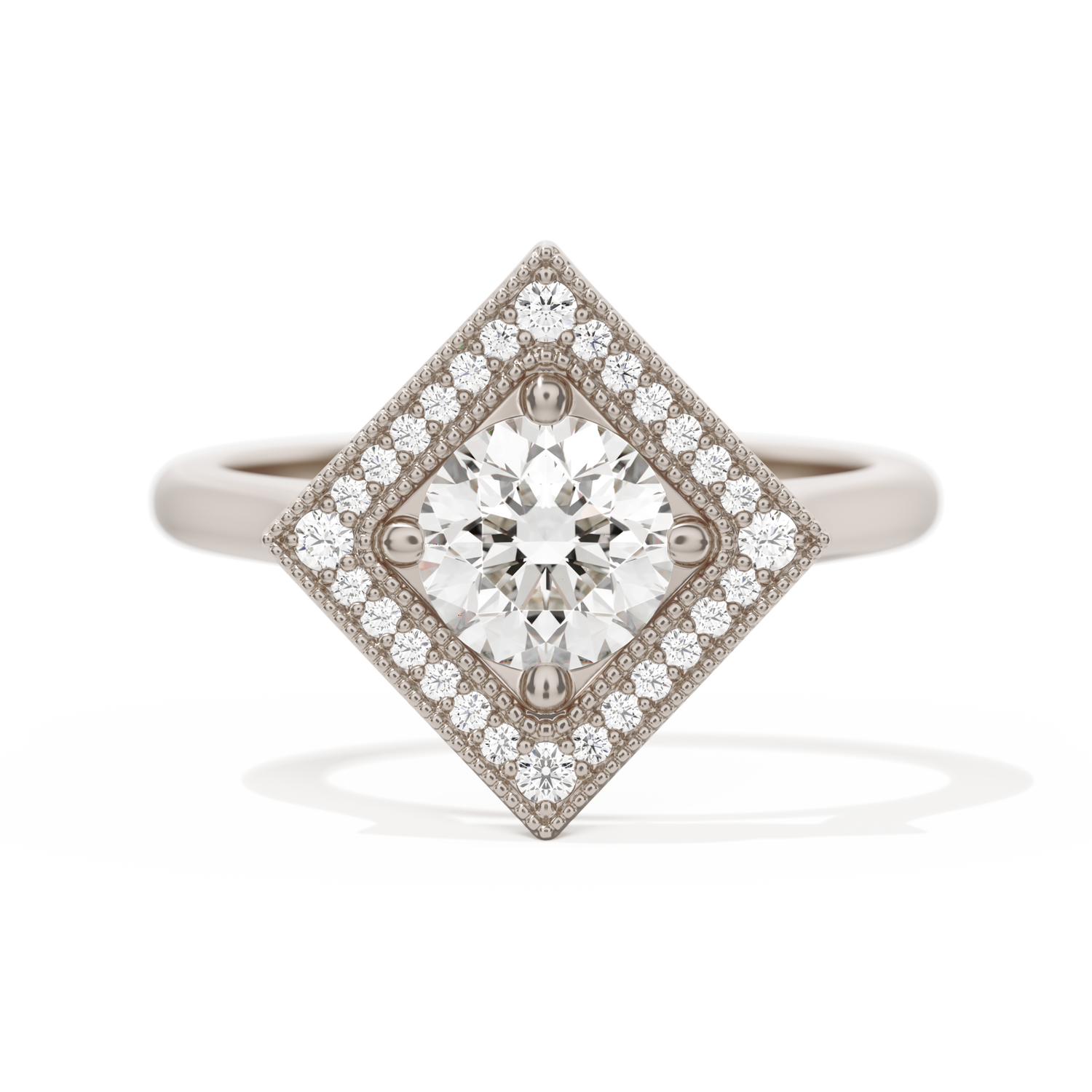 Diamond Shape Halo Round