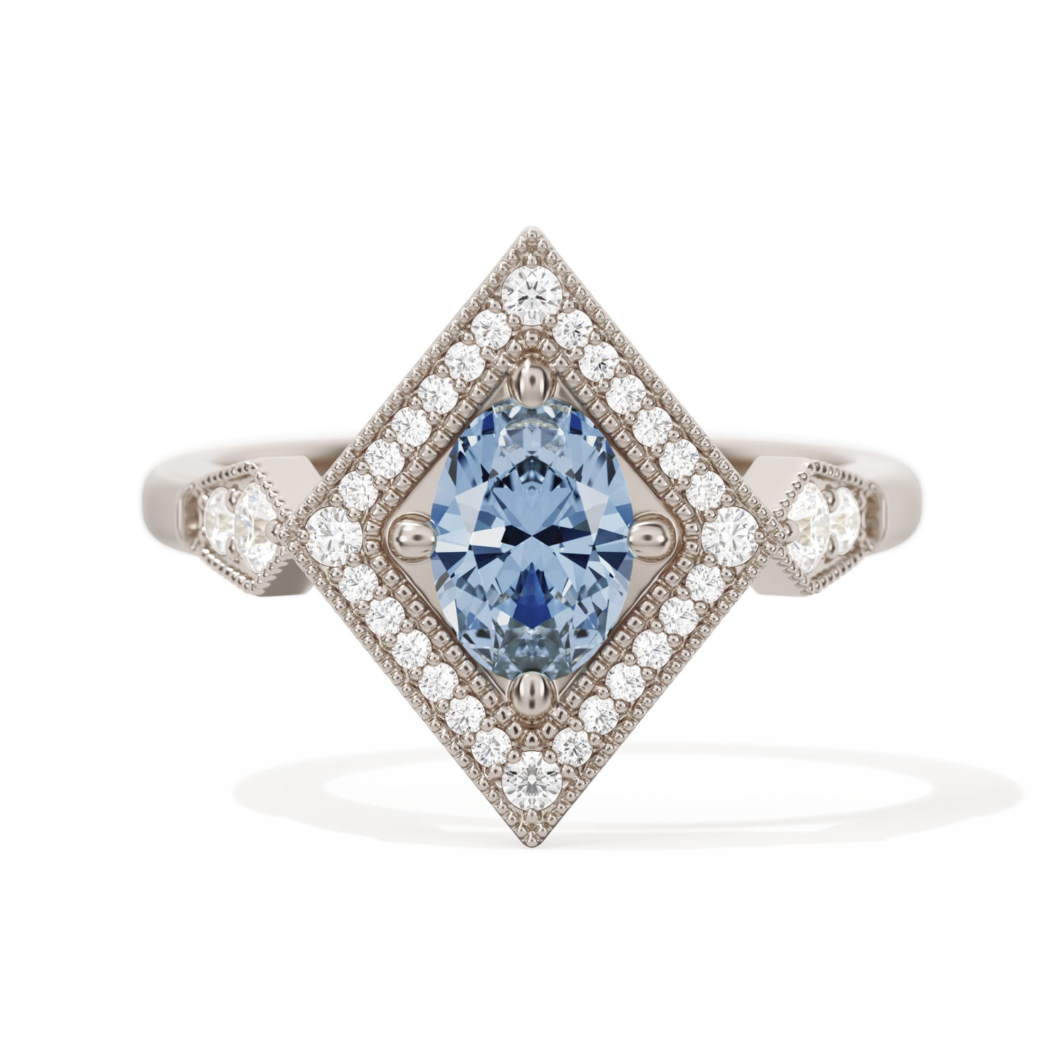 Diamond Shape Halo Oval