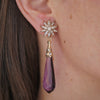 Vintage Amethyst and Diamond Pendant Earrings
