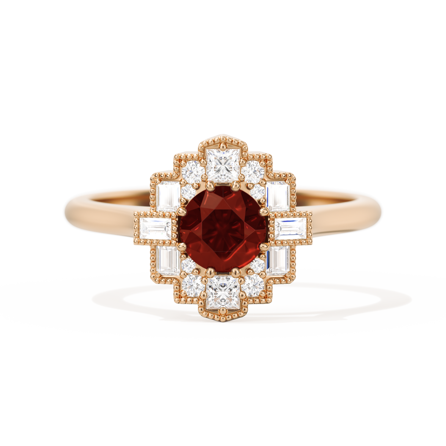 Square Deco with Round Brilliant Cut