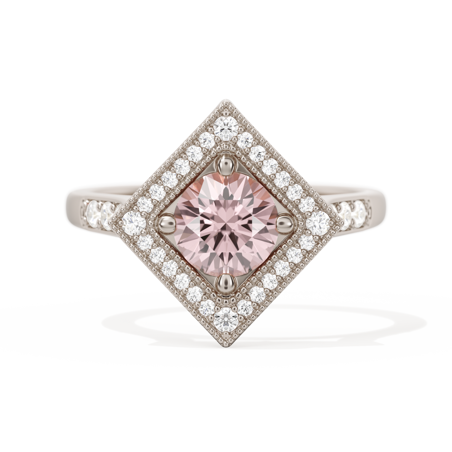 Diamond Shape Halo Round