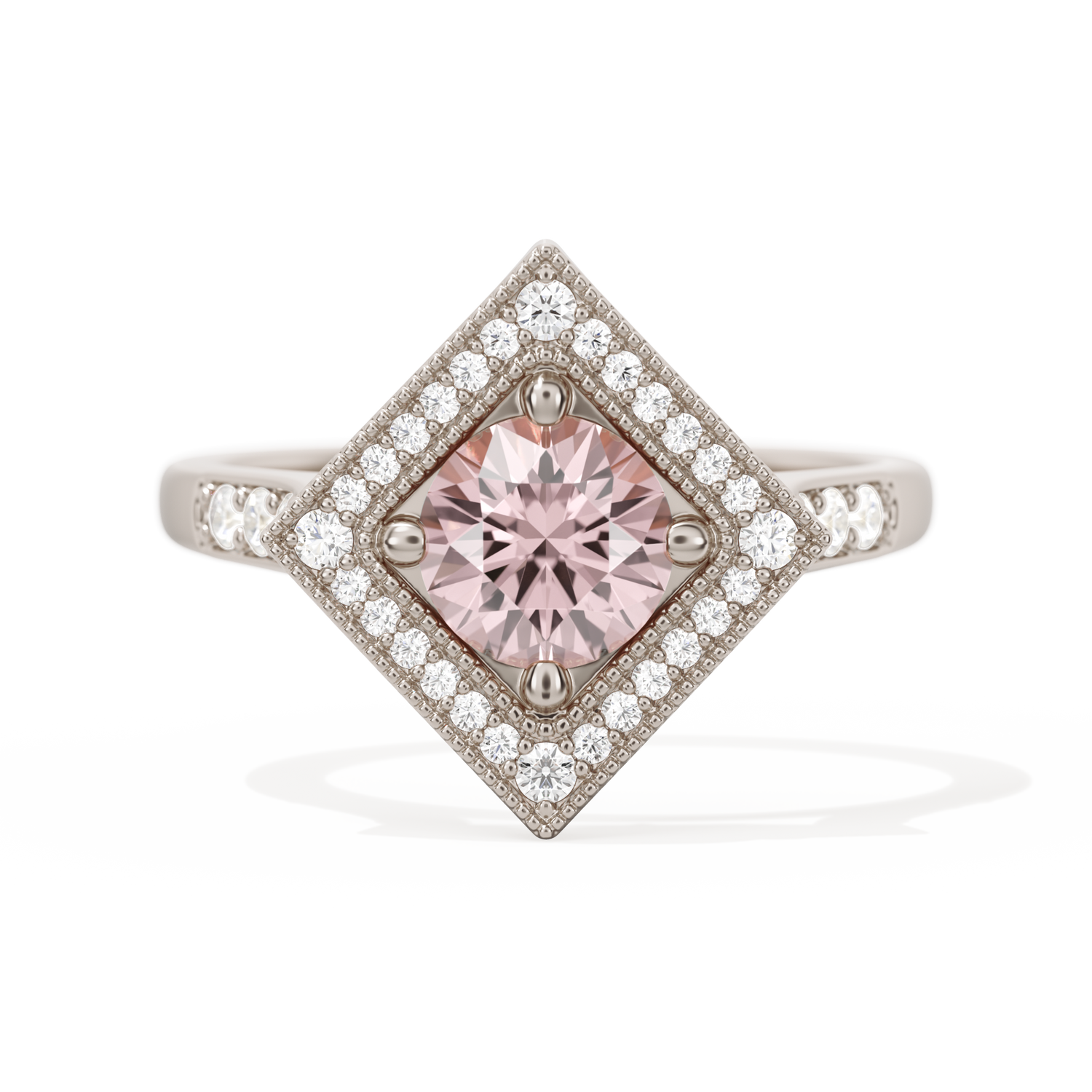 Diamond Shape Halo Round