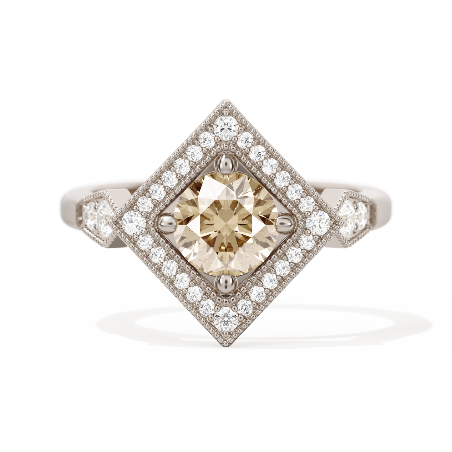 Diamond Shape Halo Round