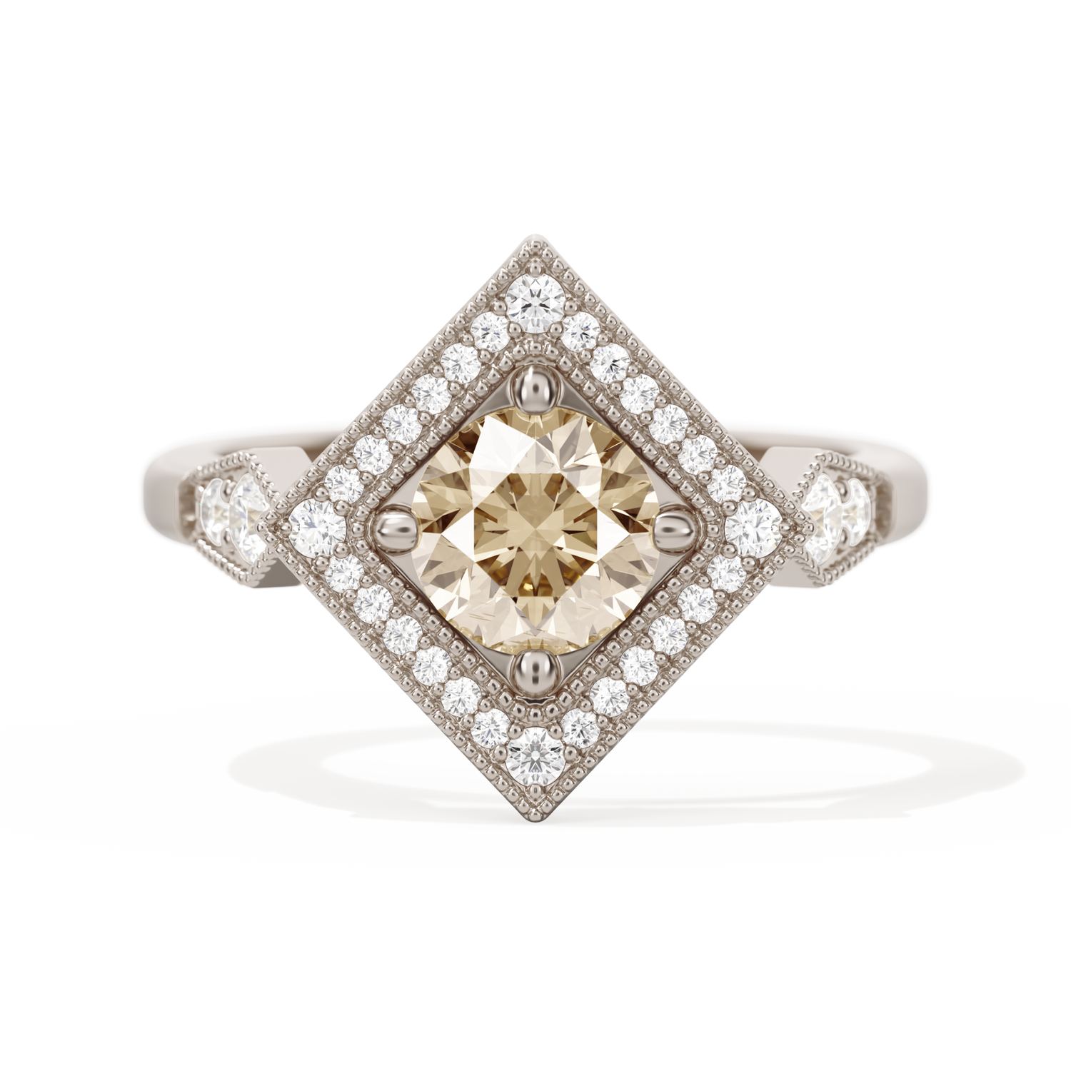 Diamond Shape Halo Round