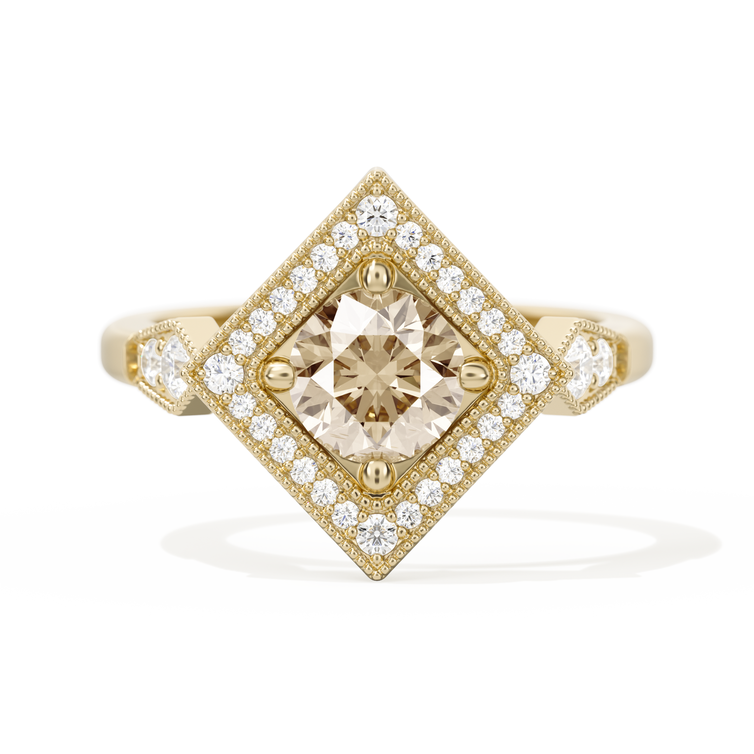 Diamond Shape Halo Round