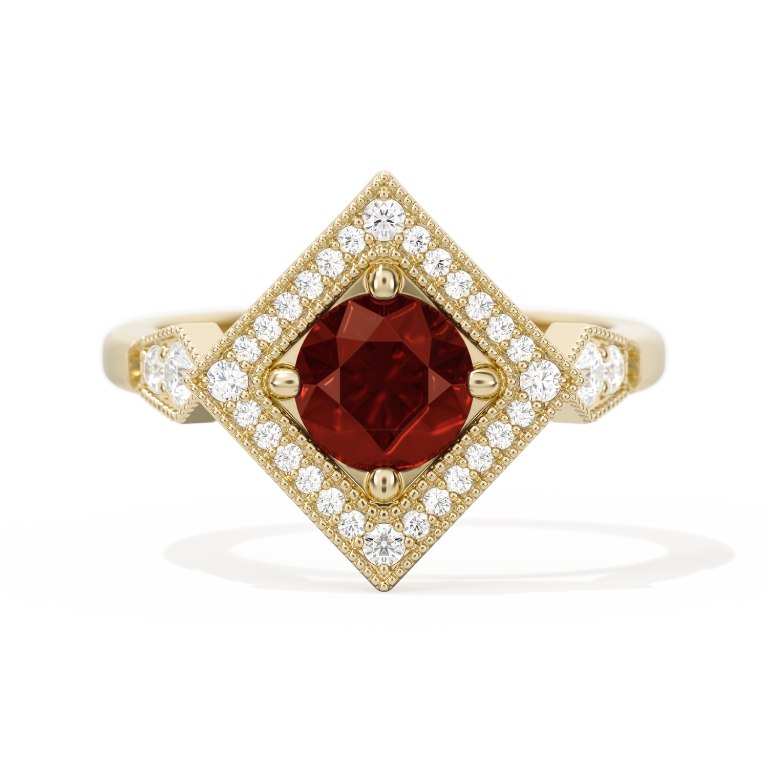 Diamond Shape Halo Round