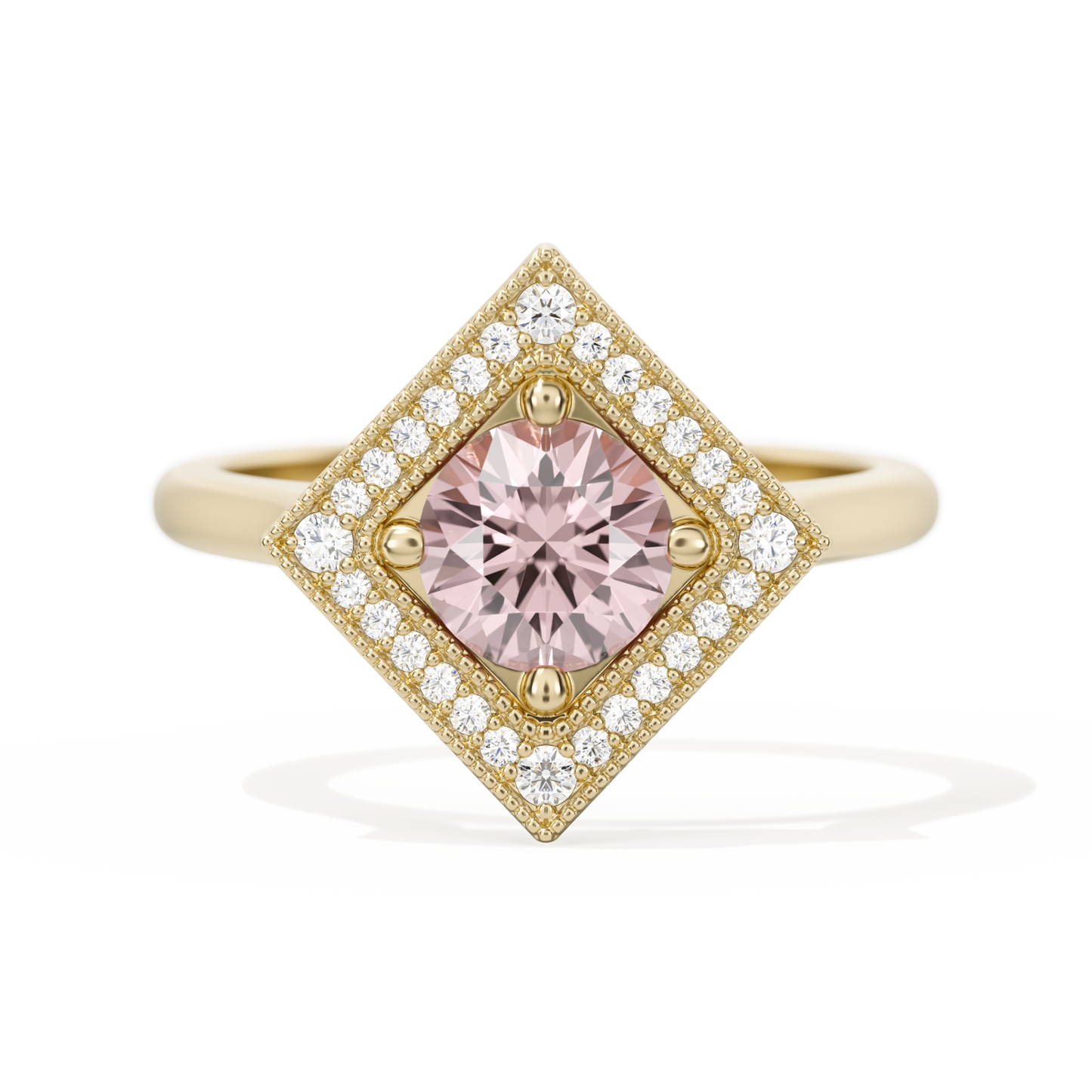 Diamond Shape Halo Round