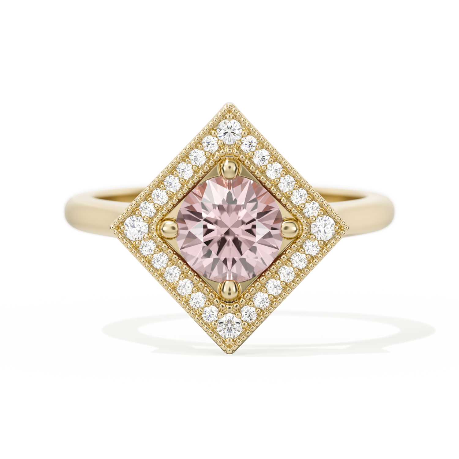 Diamond Shape Halo Round
