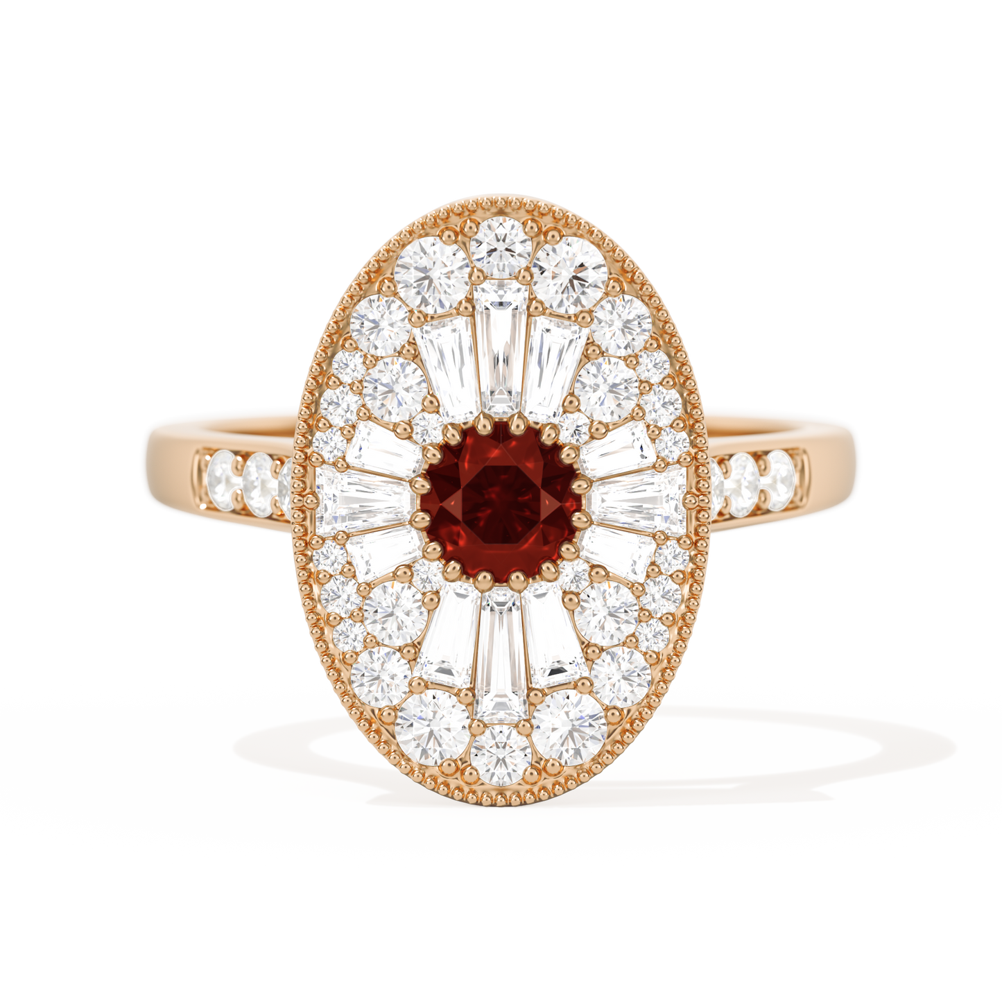 Oval Ballerina Round Center 0.35 ctw