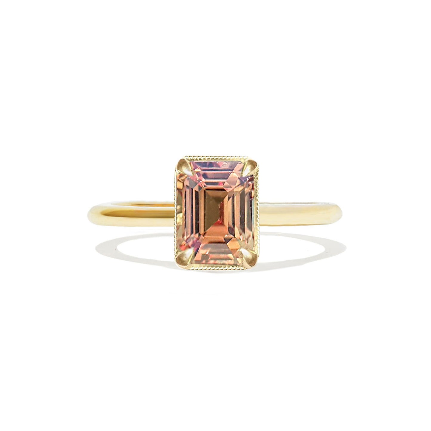 2.04 Emerald Cut Orangy Brown Sapphire