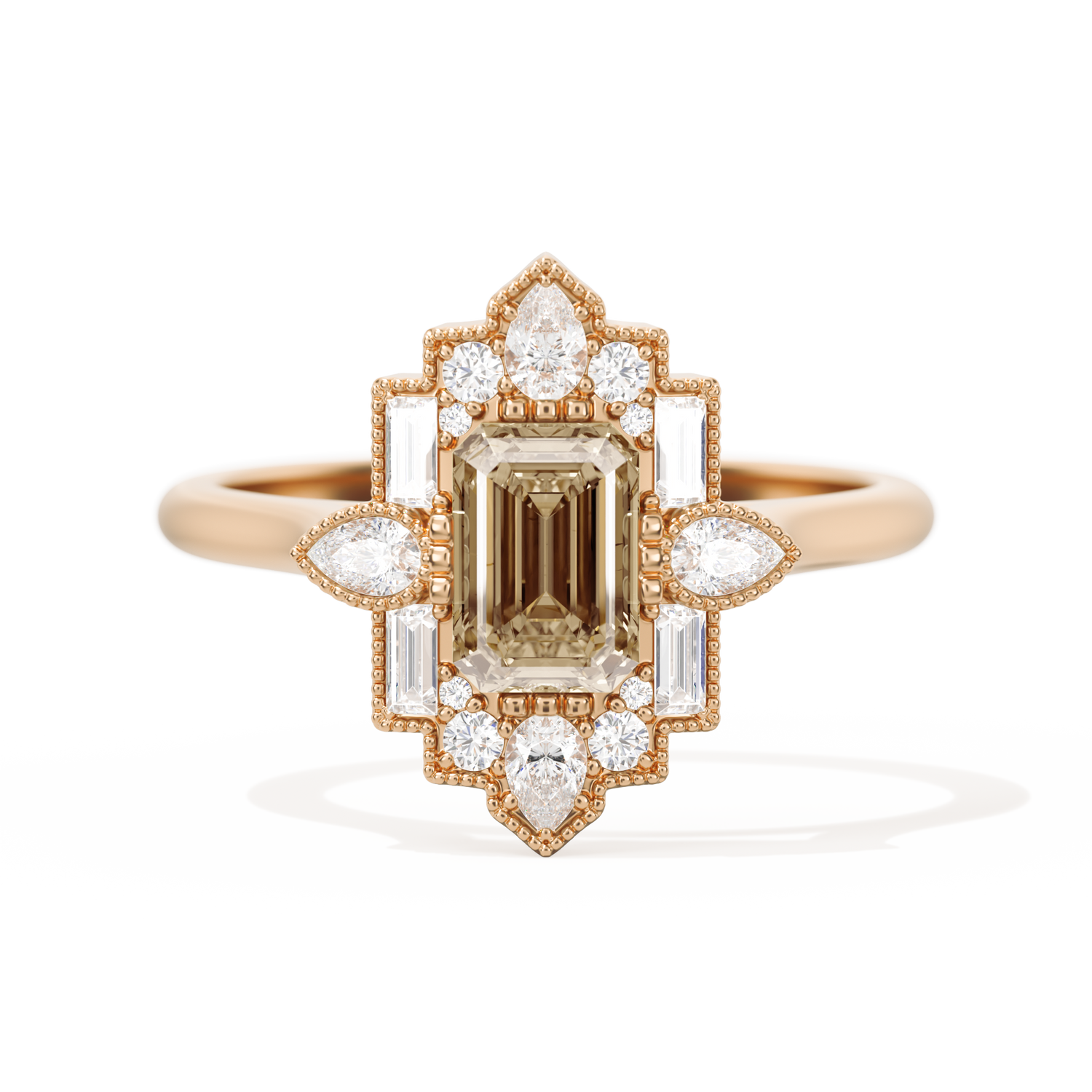 Pear Deco with 6x4 Emerald Cut