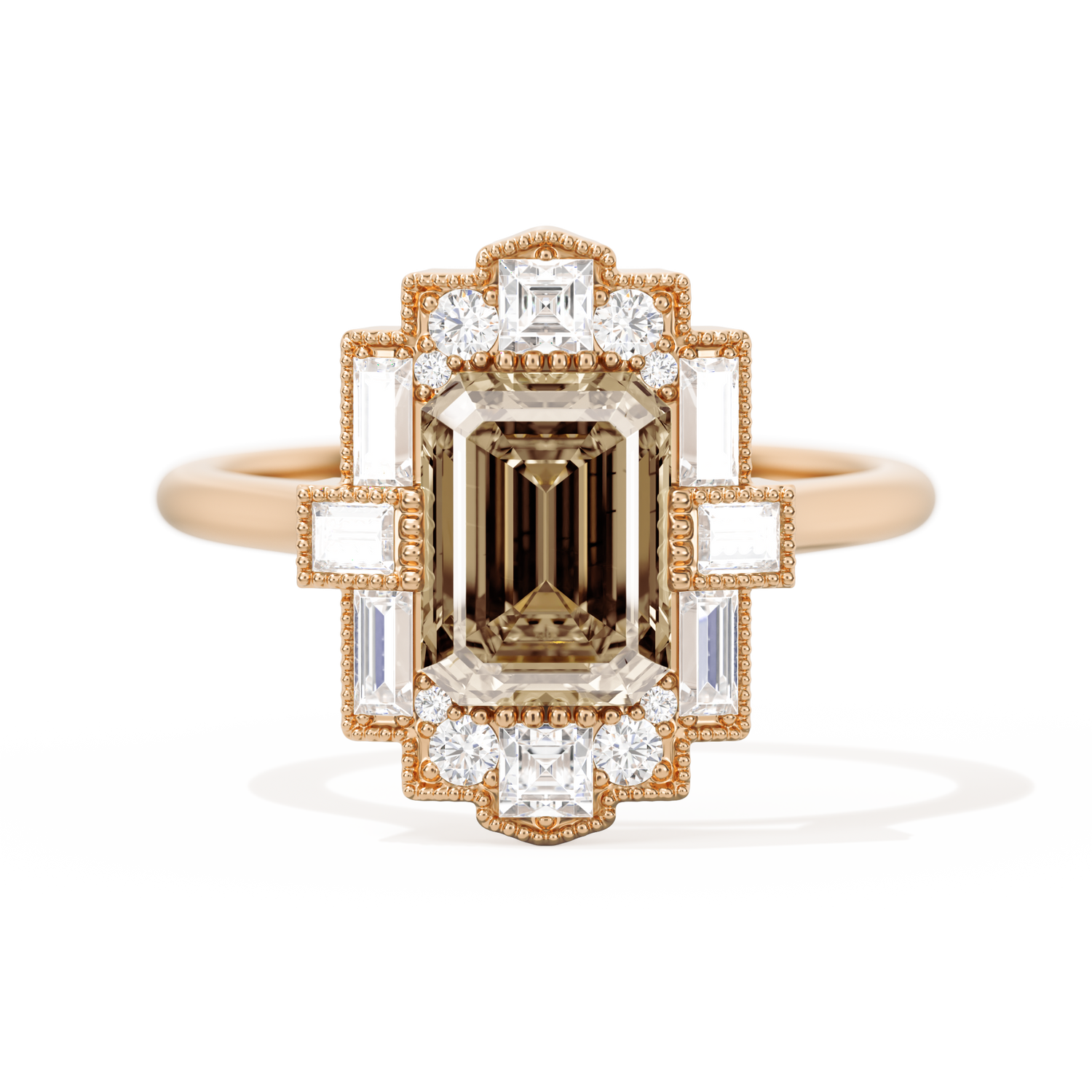 Rectangular Deco with 8x6 Emerald Cut
