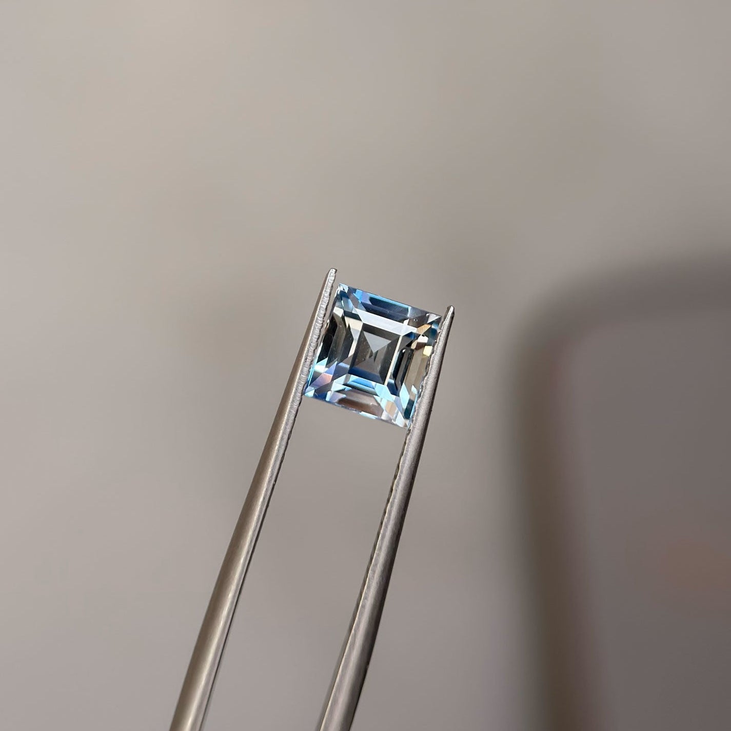 2.20 Carre Cut Blue White Bi-Color Sapphire