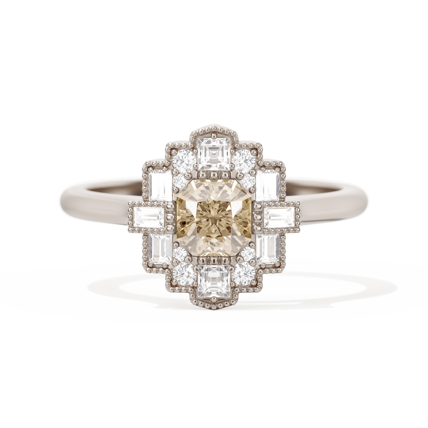 Square Deco with Asscher Cut