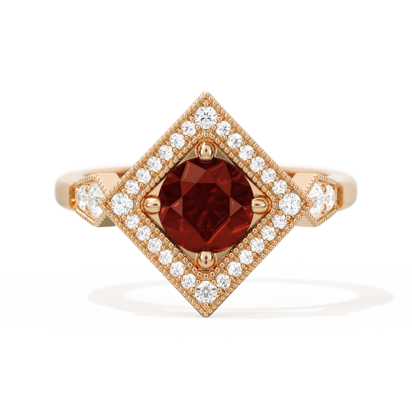 Diamond Shape Halo Round