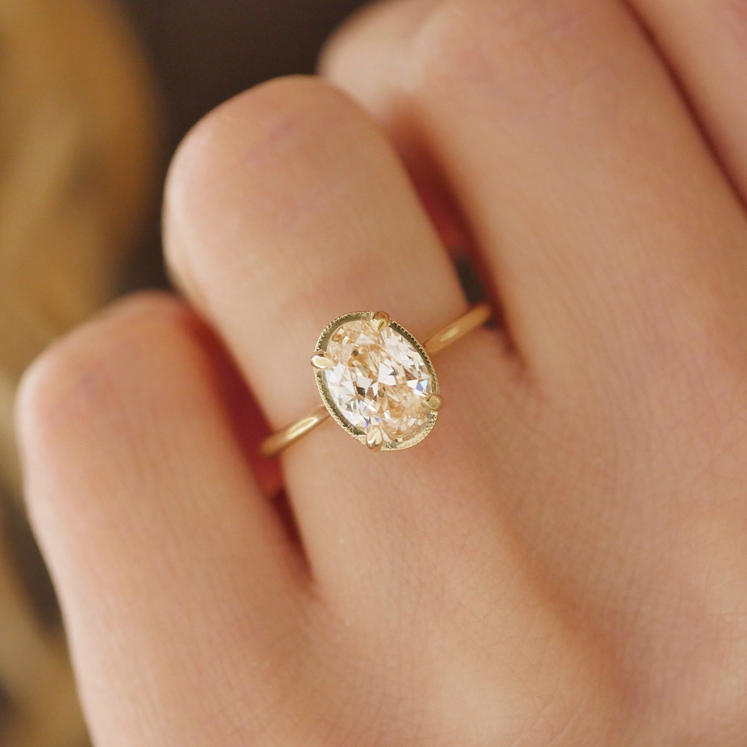 Champagne oval diamond Clearance