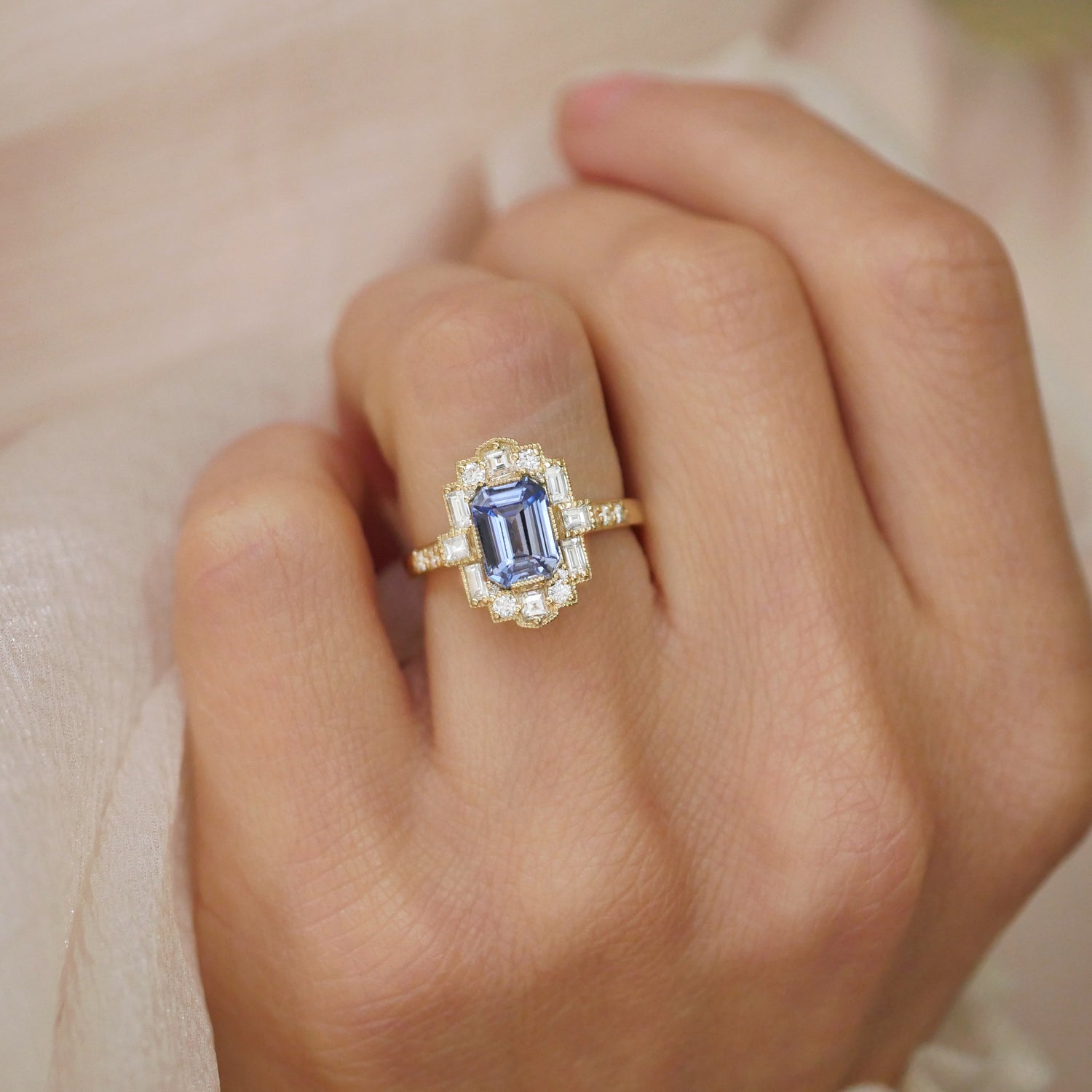 銀座での販売 K18 Sapphire Diamond BlueEye Design Ring - アクセサリー