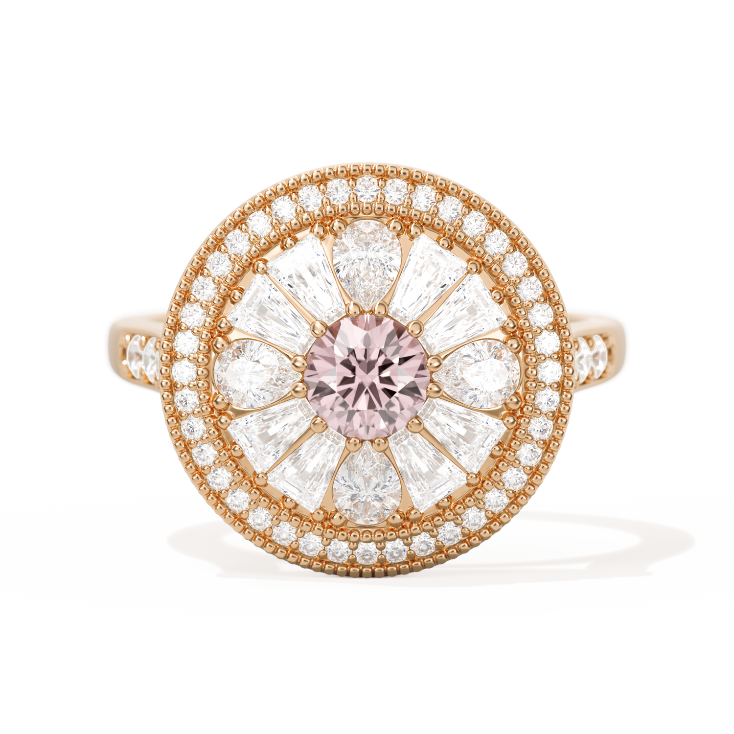 Pear & Baguette Round with Halo