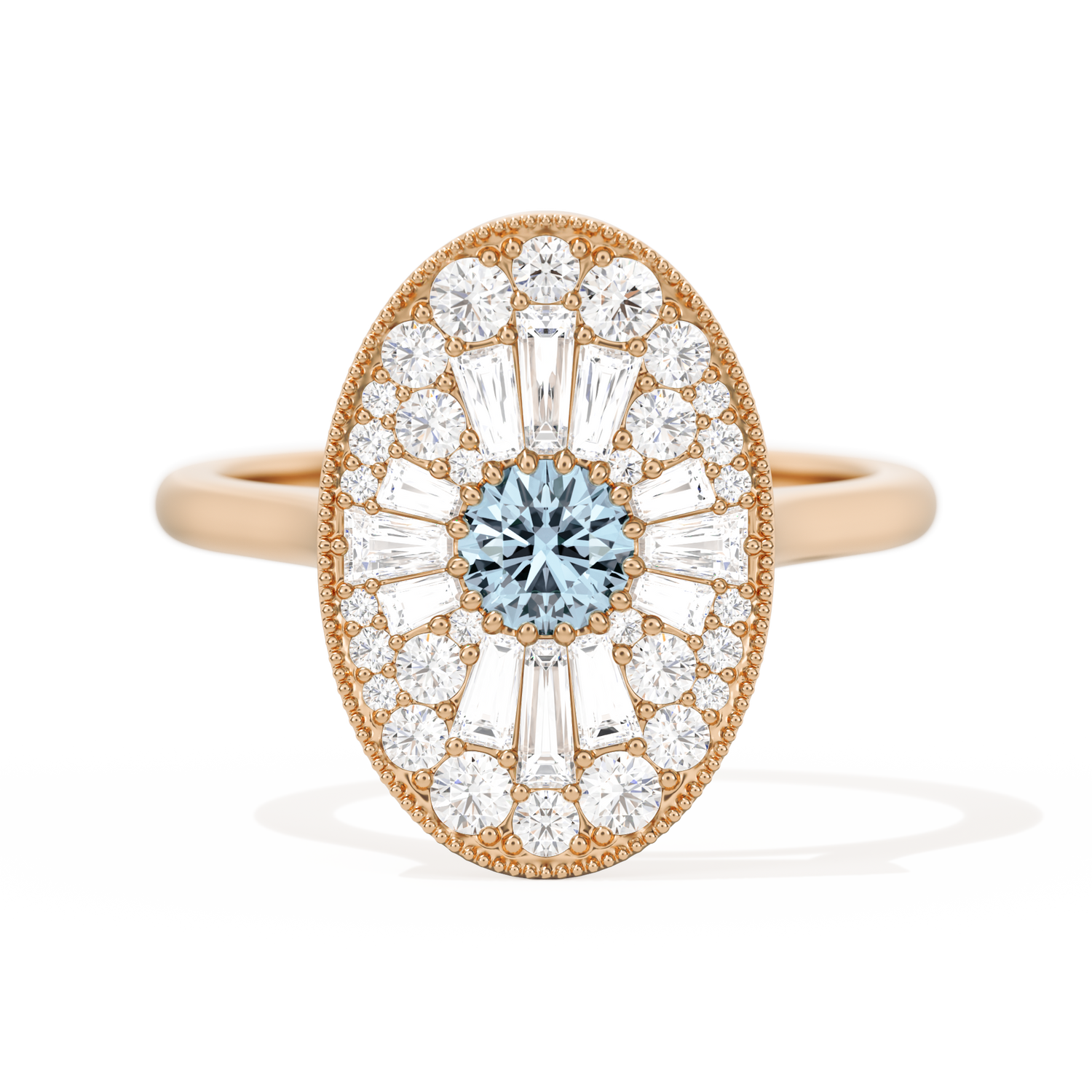 Oval Ballerina Round Center 0.35 ctw